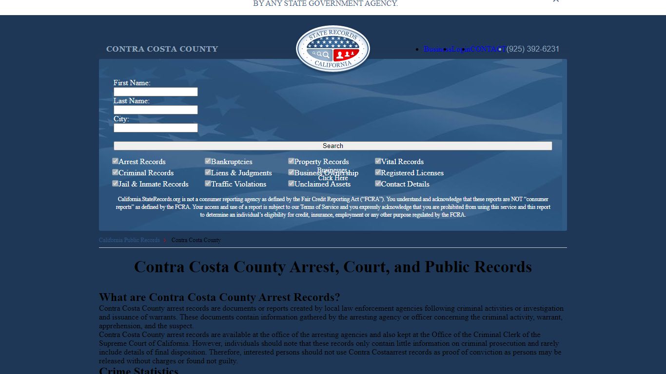 Contra Costa County Arrest, Court, and Public Records